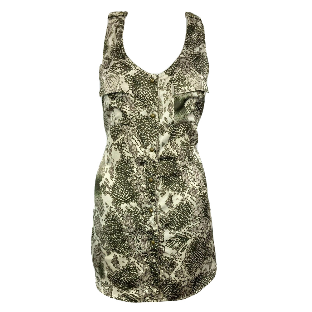 Collective Concepts Shirt Women Sz M Ivory Beige Animal Print Tank Top Racerback